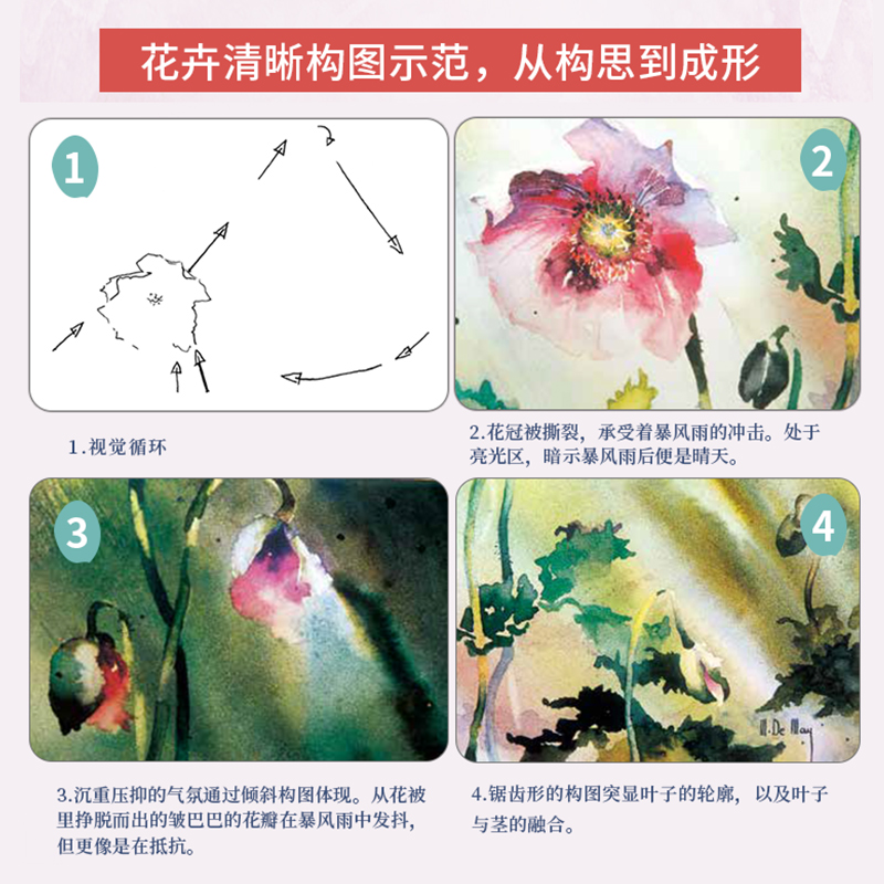 水彩的極致表達 花+情感+色彩（套裝3冊）