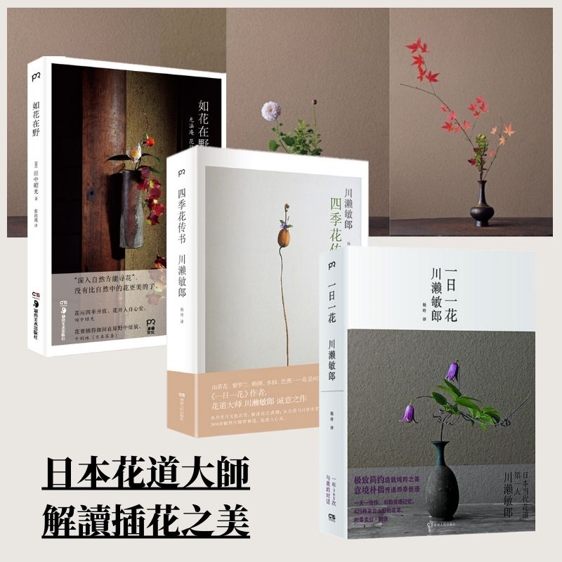 日本花道禪宗美學:【一日一花】+【四季花傳書】+【如花在野】